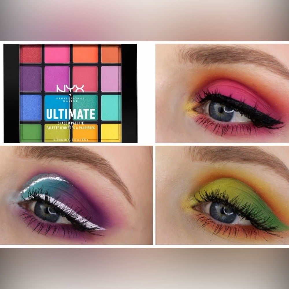 NYX Professional Makeup Ultimate Shadow Palette Brights Vibrant Colors